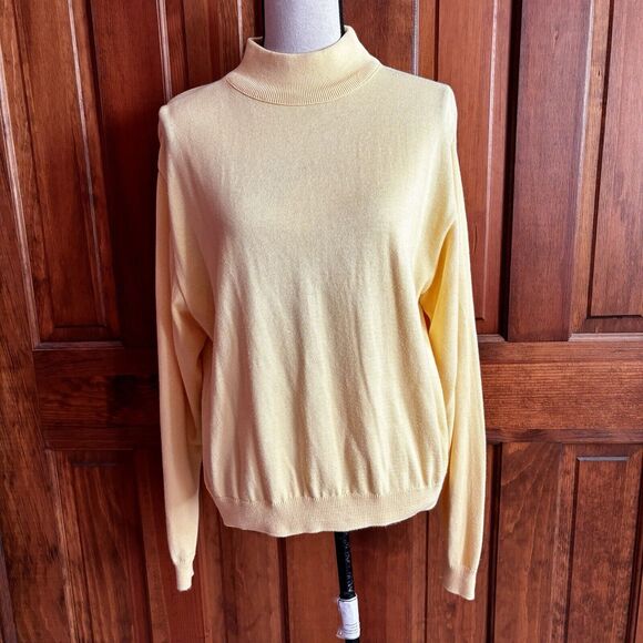 Pendleton Yellow Long Sleeve Sweater Women's Size XL Cotton Pullover Made in USA - Picture 1 of 8